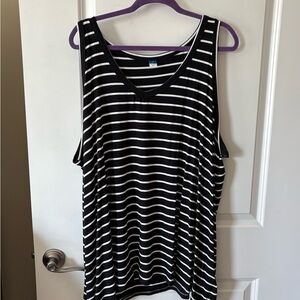 Old Navy Black and White Striped Tank Top